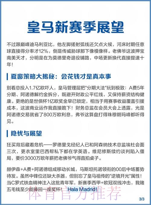 六台主持人：皇马今年夏窗将花费近4亿欧引援